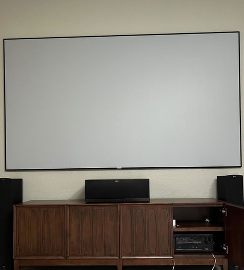 Wupro Cinema Gallery Soft Gray Matte Fixed Frame Projector Screen For Long Throw & Short Throw & UST