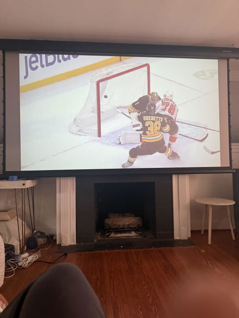 72″–150″ WUPRO Cinema FlowArc Woven Acoustically transparent Smart Motorized Drop Down Projector Screen