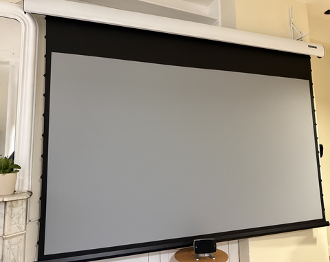 WUPRO Cinema FlowArc Luxury Smart Motorized Drop Down Projector Screen For Long Throw Projector