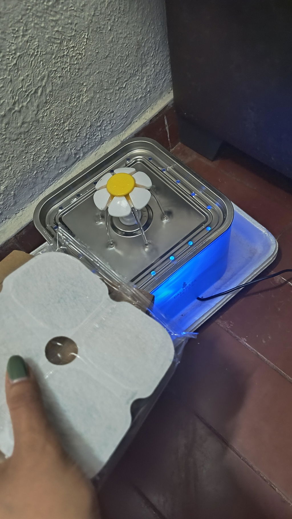 Filtro De Agua Fuente Gato Cuadrada Sin borde