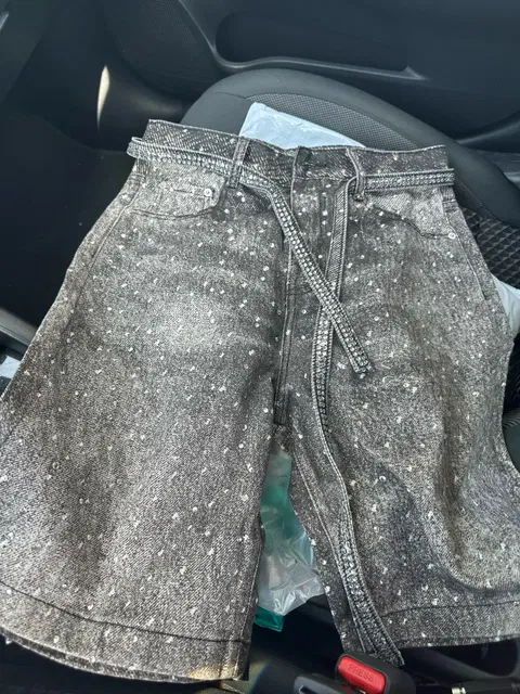 Customer photo review of Jorts with Rhinestones Men "Tycho"