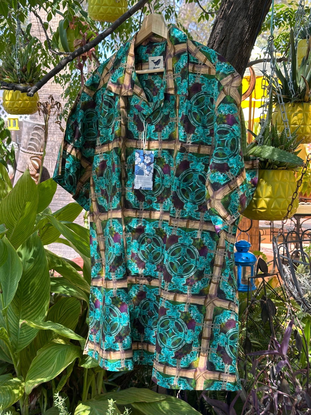 1950s Floral Hawaiian Shirt For Men Tropical Print Vintage Shirt