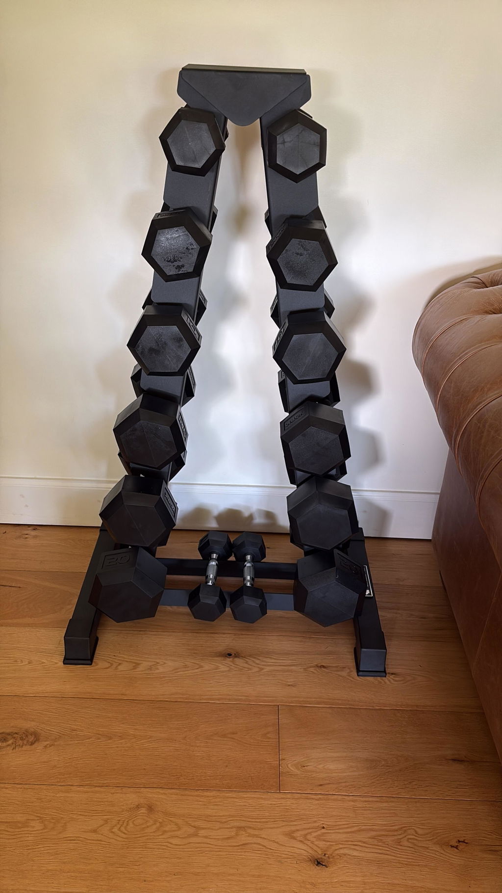 York Barbell PRO-Hex Dumbbells Bundle 120Kg + RACK