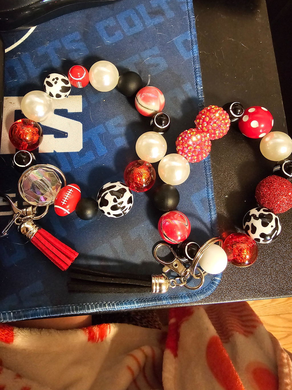Team Spirit Acrylic Football Beads