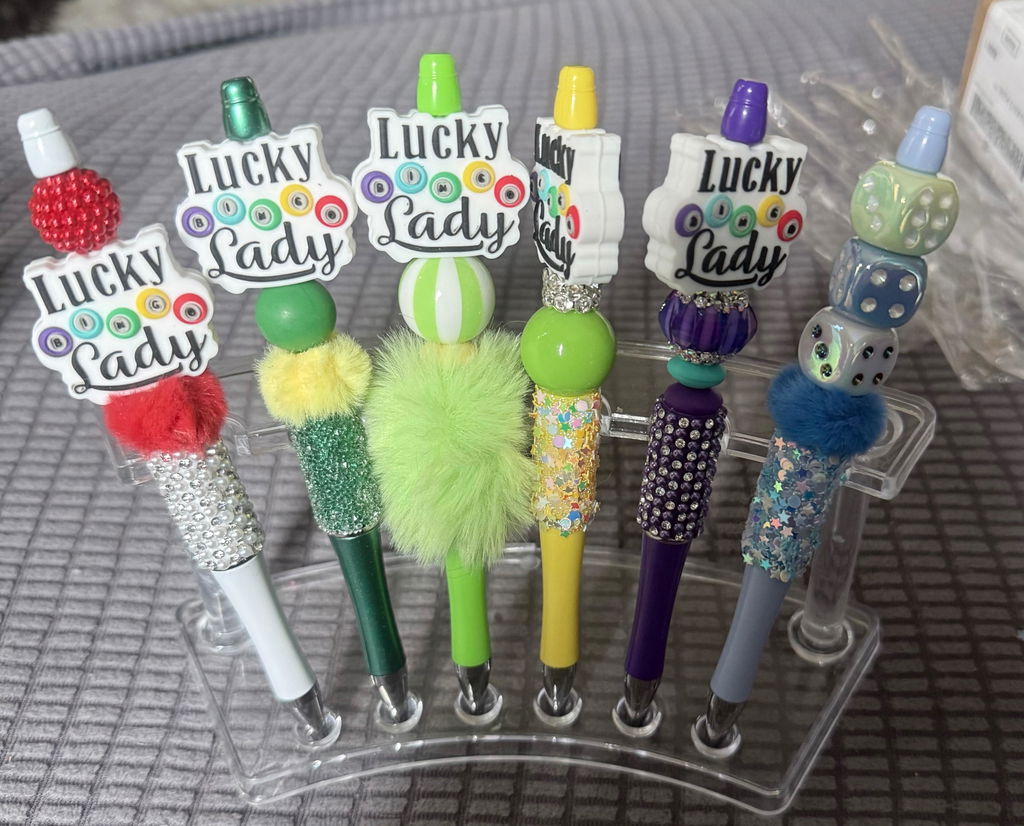 Lucky Bingo Lady Silicone Beads, Focal Beads for Keychains #625