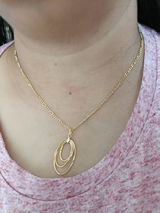 Gold Layered Oval Pendant Necklace