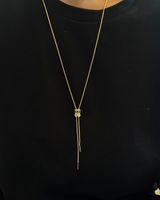 Luxury Onyx & CZ Lariat Necklace